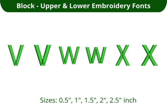 Block Font VWX: Bold Embroidery for Etsy Sellers