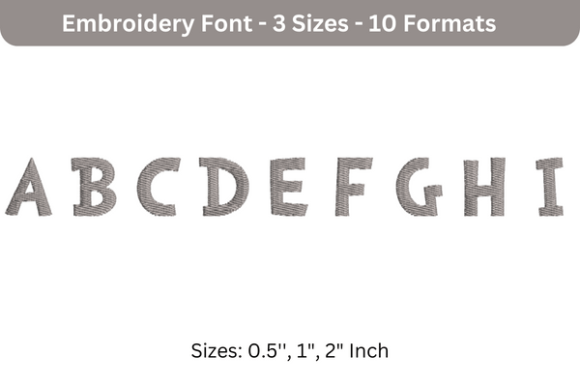 DrSue Font Uppercase A-I: An Embroidery Review