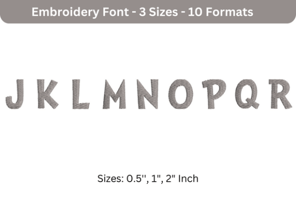 DrSue Font Uppercase J to R: A Stitch-Out Review